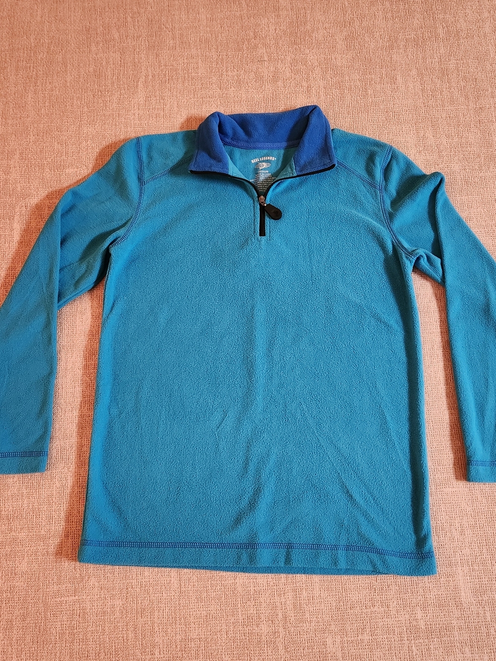 Reel Legends Teal Blue Quarter-Zip Utility Fleece